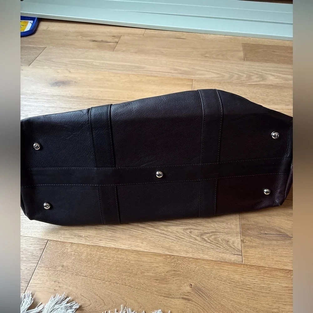 Latico leather carriage bag dark brown